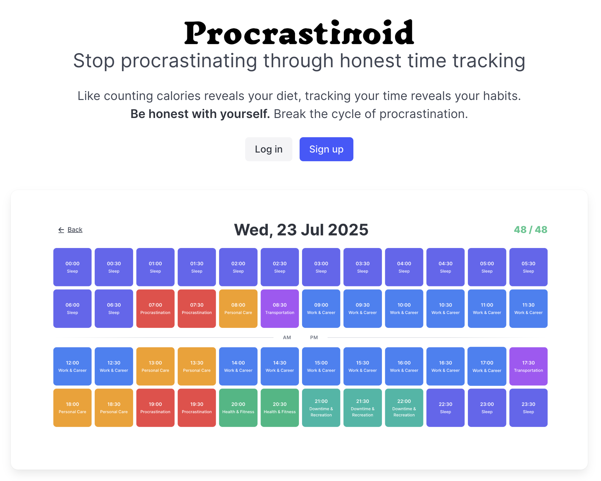 Procrastinoid app screenshot